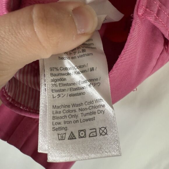 J. Crew Chino Shorts Women's 0 Pink Flat Front 4" Inseam Cotton Blend Button Zip - Picture 6 of 9